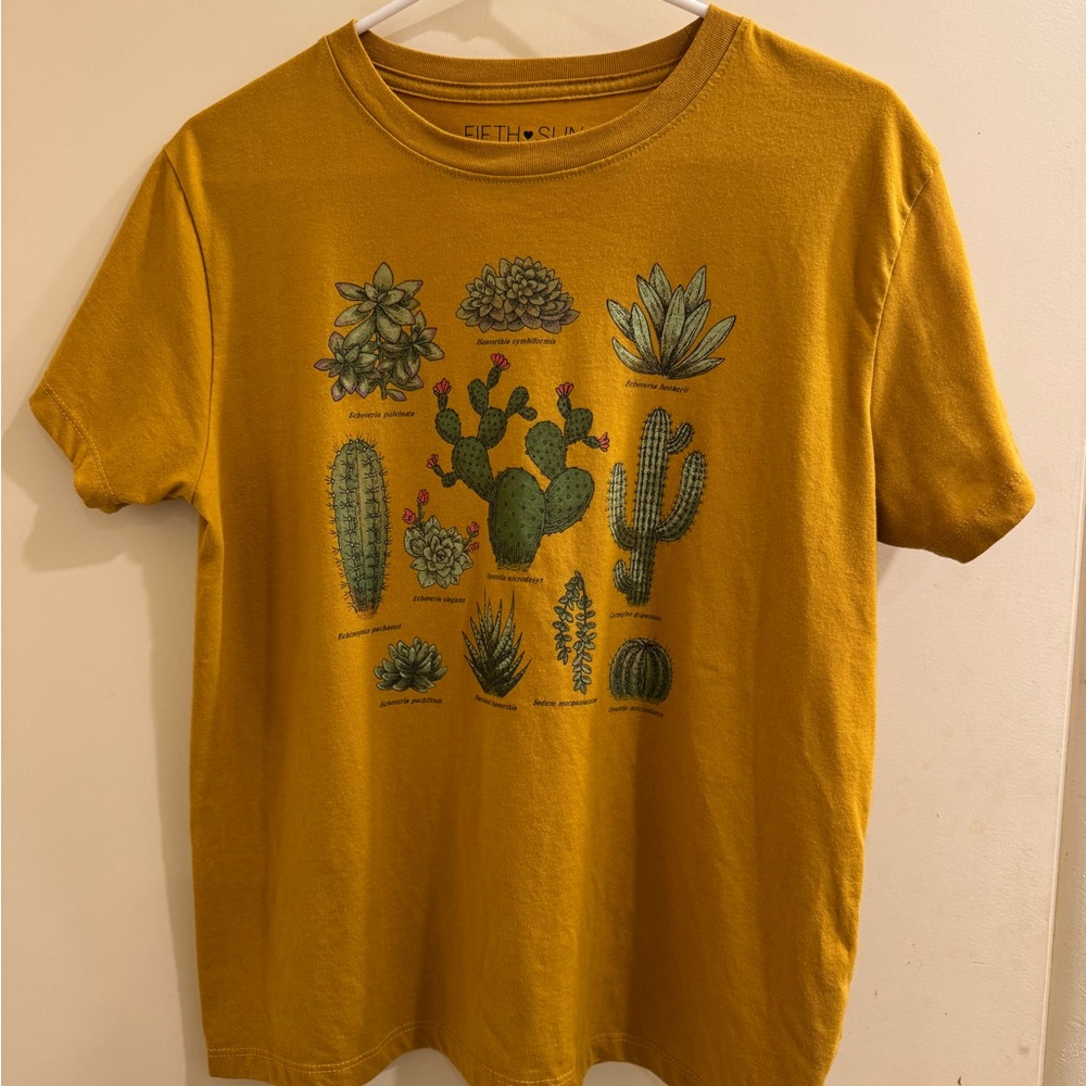 Fifth Sun Mustard Cactus Graphic T-Shirt